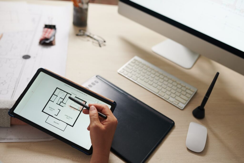 Architect Checking House Floor Plan